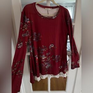 Long Sleeve Floral Tunic Top